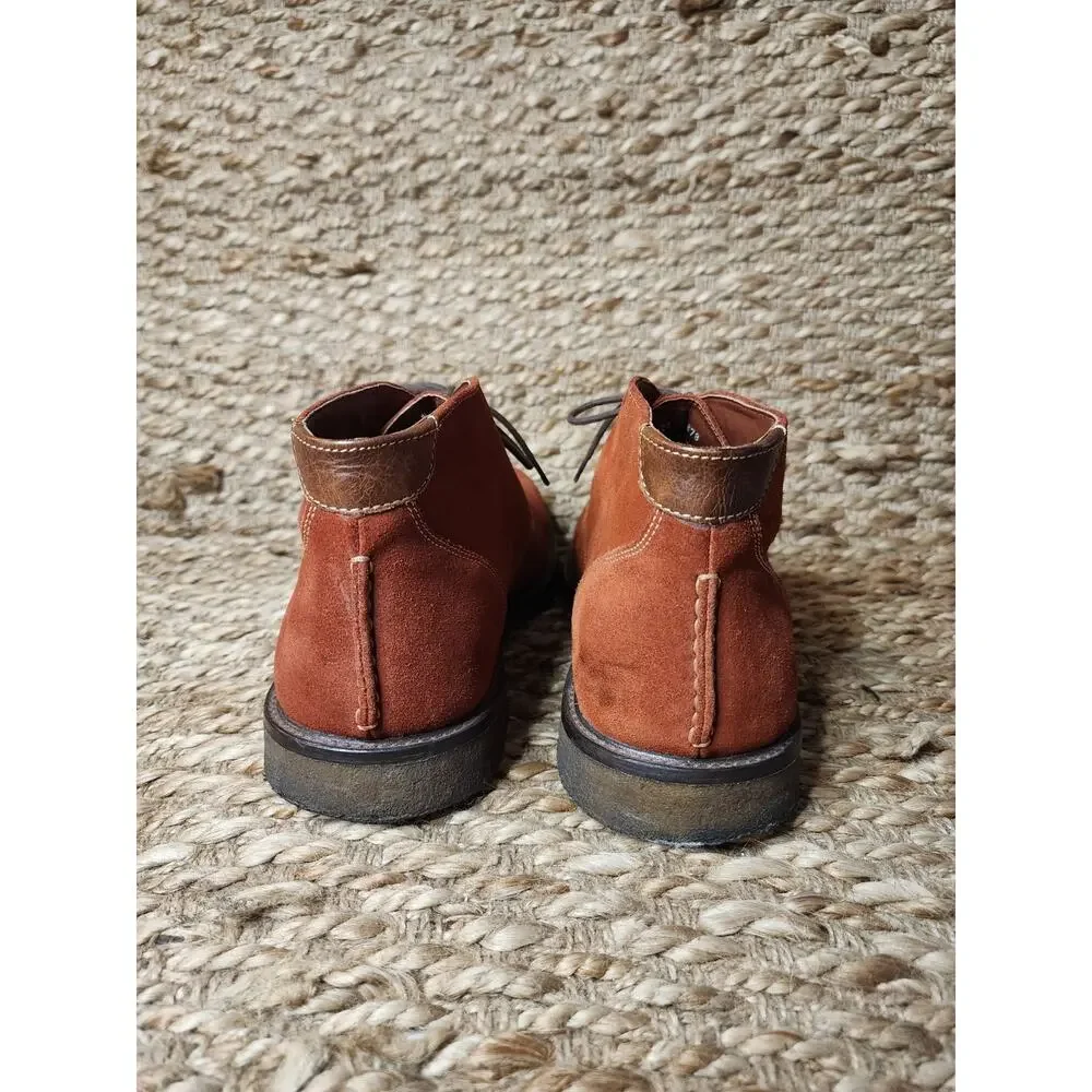 Men's Johnston & Murphy Shoes Boots Size 10 M Rust Suede Color Business Work